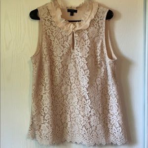 J Crew Lace Ruffle Neck TALL XL